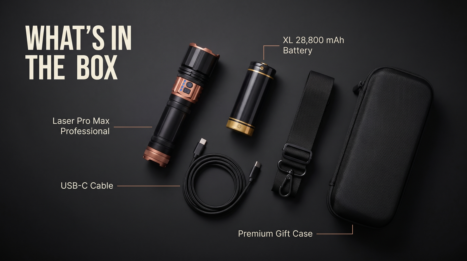 Laser Pro Max Professional | 28,800 mAh Battery, Long-Range Flashlight & Power Bank