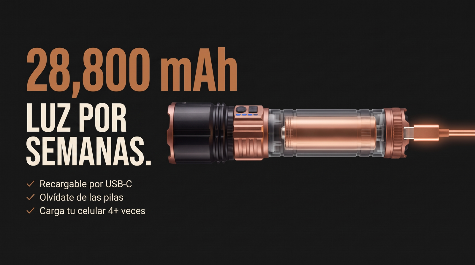Linterna Laser Pro Max Professional | 28.800 mAh de Batería, Largo Alcance y Power Bank