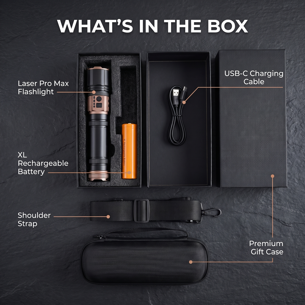 Laser Pro Max Professional | 28,800 mAh Battery, Long-Range Flashlight & Power Bank