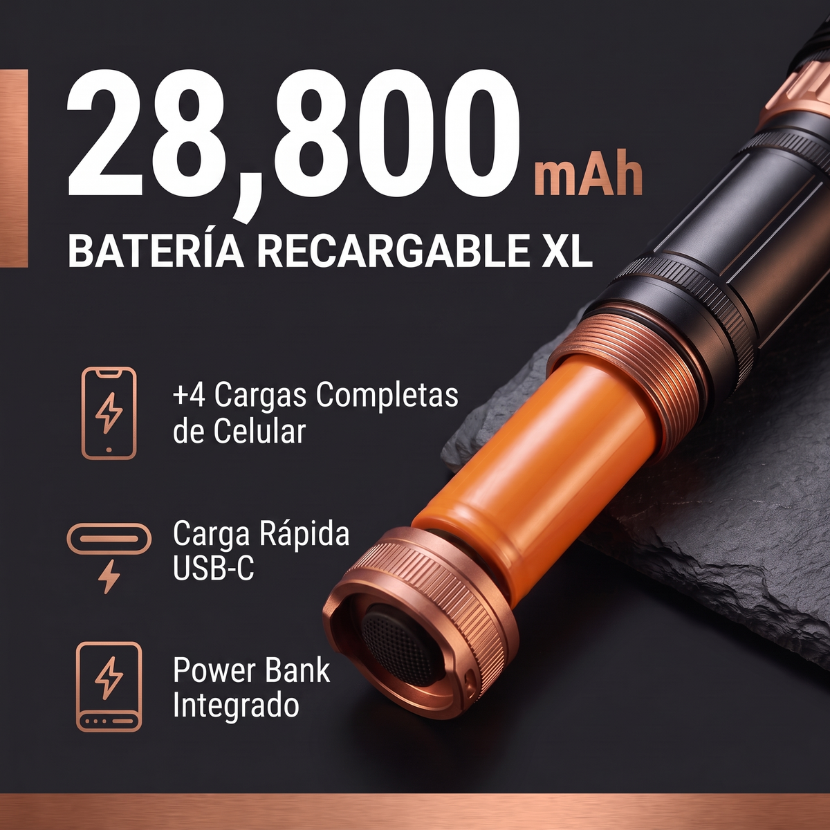 Linterna Laser Pro Max Professional | 28.800 mAh de Batería, Largo Alcance y Power Bank