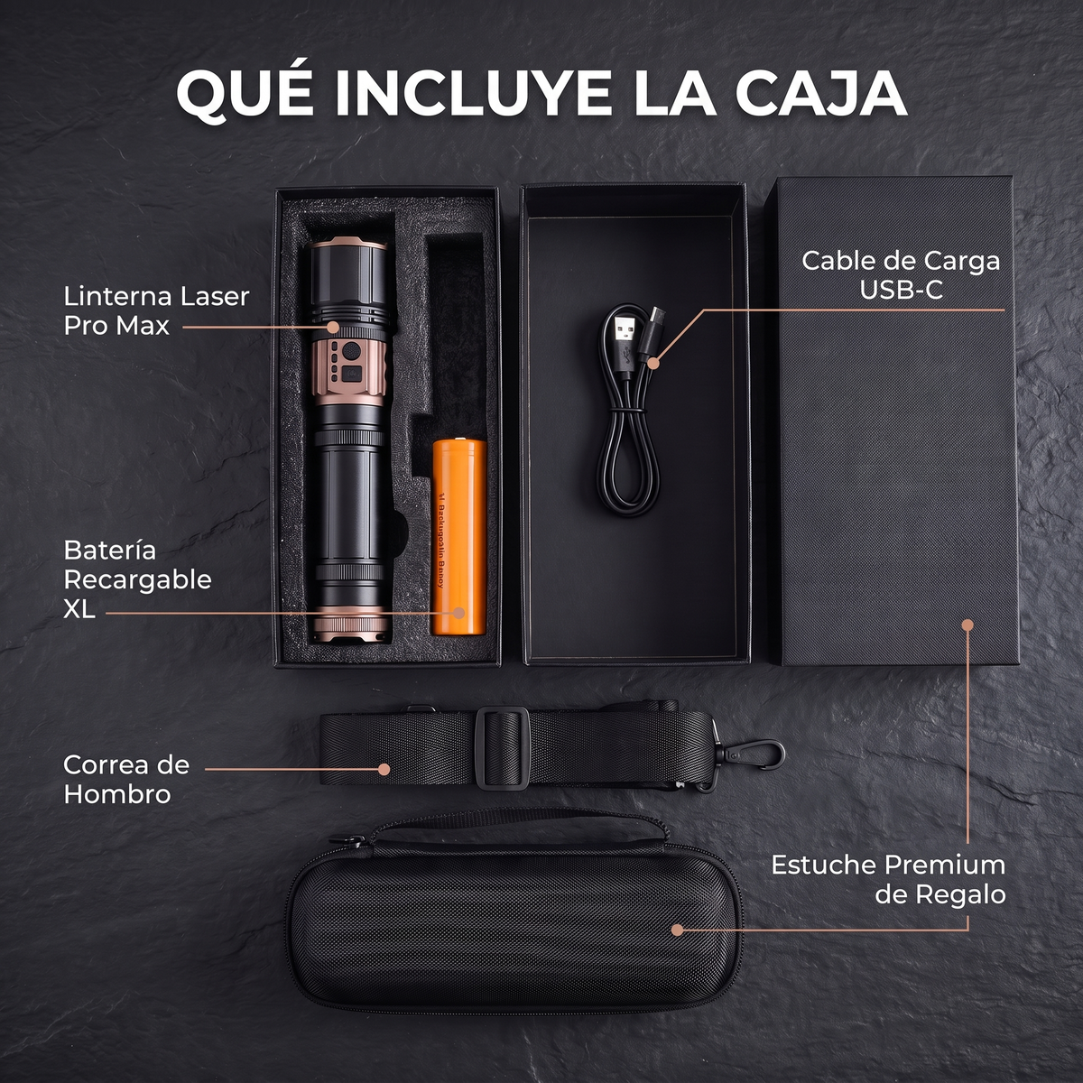 Linterna Laser Pro Max Professional | 28.800 mAh de Batería, Largo Alcance y Power Bank
